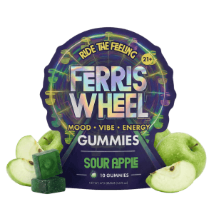 Ferris Wheel Sour Apple Daily Mood gummies available at Cannabis Pharmacy.