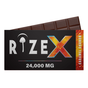 Rize | Caramel Crunch Mushroom Chocolate Bar | Megasdose 24g Bar
