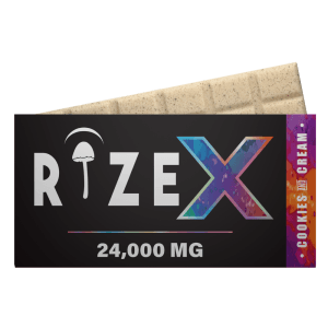 Rize | Cookies & Cream Mushroom Chocolate Bar | Megasdose 24g Bar