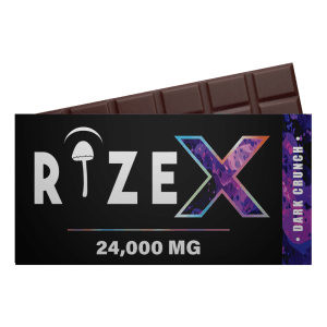 Rize | Dark Crunch Mushroom Chocolate Bar | Megasdose 24g Bar